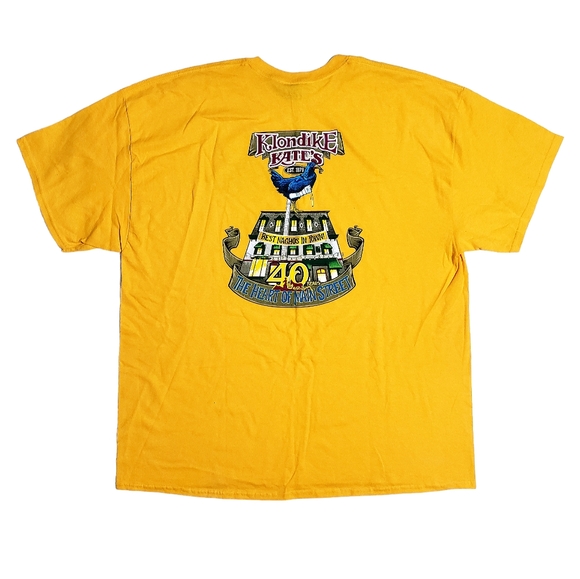 Klondike Kates Newark DE 40year Anniversary Mens Tshirt XXL Light Orange NWT - Picture 2 of 7
